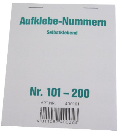 Wolf & Appenzeller 400101 - Gewinnaufklebe-Nummern 101-200, selbstklebend