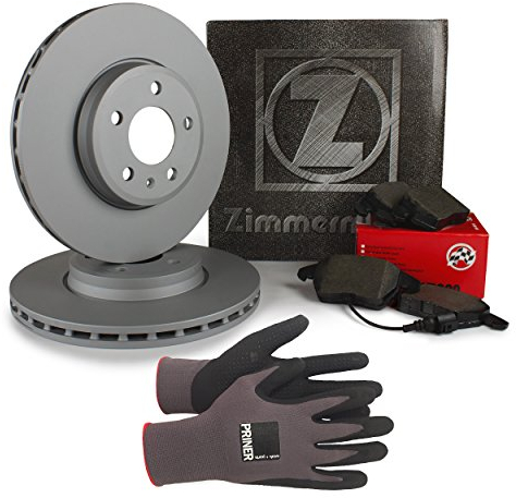 Inspektionspaket Zimmermann Bremsen Set inkl. Bremsscheiben Ø 280 mm und Bremsbeläge für vorne, 100% passend für Ihr Fahrzeug, inkl. Priner Montagehandschuhe, AN156