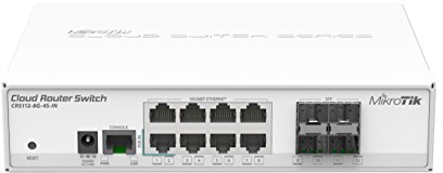 MikroTik CRS112-8G-4S-IN Netzwerk-Switch L3 Gigabit Ethernet (10/100/1000) Ethernet-Verbindung, unterstützt Stromversorgung über diesen Port (PoE) weiß