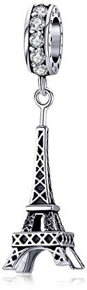 Eiffelturm-Anhänger, 925 Sterlingsilber, für Armbänder im europäischen Stil