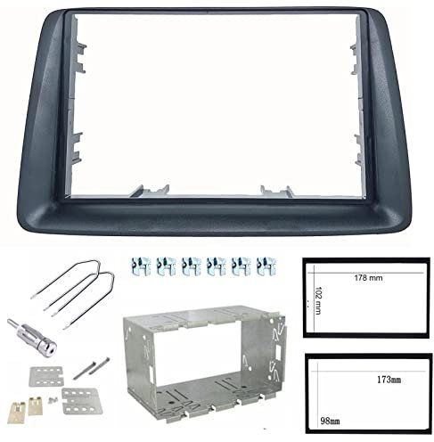 Sound Way Kit Montaggio Autoradio, Mascherina 2 DIN con Plancia, Adattatore Antenna, Chiavi di Smontaggio Compatibile con Fiat Panda 2002-2012