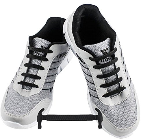 WELKOO® Lacets Elastique en Silicone Sans Lacage Etanche pour Chaussure Adulte -16pcs Couleur Noir