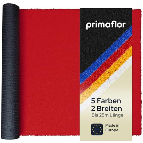 Primaflor Kunstrasen Fun4You | 200 x 300 cm | Rot | 12 mm | UV-stabil | wasserdurchlässig | Rasenteppich für Außenbereich | Outdoor-Bodenbelag als Bootsdeckbelag & für Sport