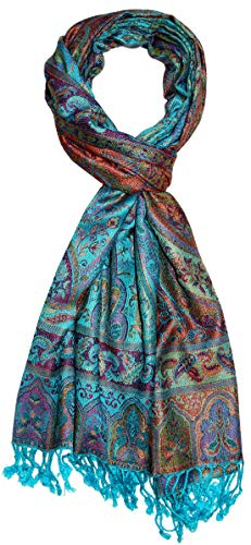 Lorenzo Cana Marken Schal Schaltuch Herrenschal Männerschal Naturfaser opulentes Paisley Muster in harmonischen Farben mit Fransen 70 x 200 cm 7859911