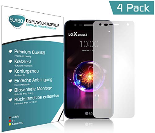 Slabo 4 x Displayschutzfolie für LG X Power 3 Displayfolie Schutzfolie Folie Zubehör Crystal Clear KLAR