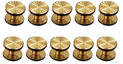 EXCEART 10 Pcs Chicago Vis Ensemble Goujon Rivet Ensemble en Laiton Massif Tournesol pour Ceinture en Cuir Artisanat Bricolage Vêtements Rivet (4Mm)