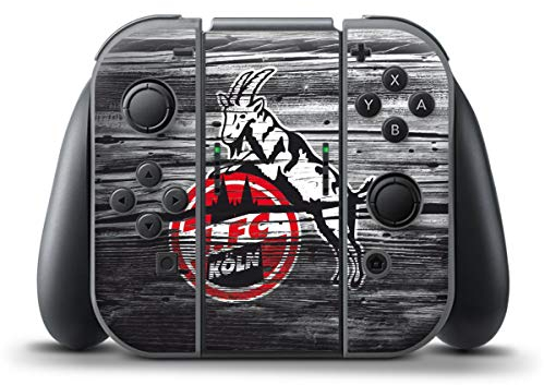 DeinDesign Skin kompatibel mit Nintendo Switch Controller Folie Sticker 1. FC Köln Holzoptik Offizielles Lizenzprodukt