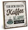 ARTFAVES® Wandbild Holzschild mit Spruch - Vor dem ersten Kaffee Klappe halten - Türschild Retro Vintage Deko Bild Geschenk - witzige Sprüche, Kaffee