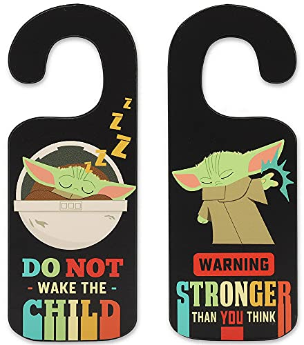 Disney Star Wars The Mandalorian Baby Yoda Doppelseitiger wendbarer Türhänger – Wecken Sie das Kind nicht und stärker als Sie denken