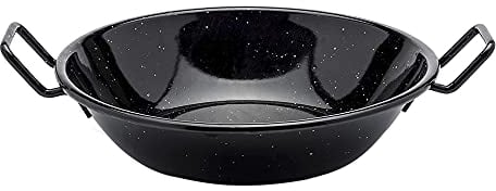 Enamel Kadai Wok Pan 24cm Non Stick Karahi Kadhai Kadai with Handles - Heavy Duty Indian Samosa & Paella Pan