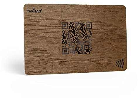 TAPiTAG Digital Business Card NFC Tag + QR (Walnut)