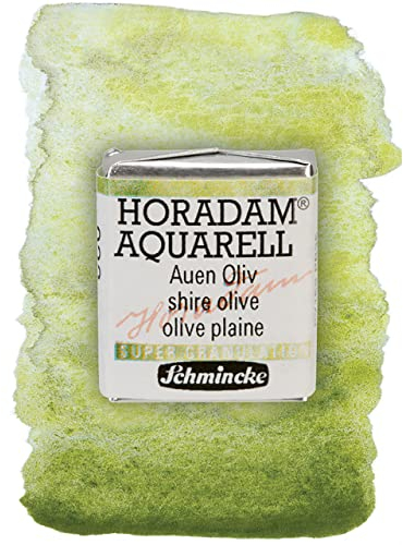 Schmincke – HORADAM® AQUARELL, Super Granulation, 14 932 044 Auen Oliv, 1/2 Näpfchen, sehr stark granulierende Farbtöne, feinste, supergranulierende Aquarellfarben