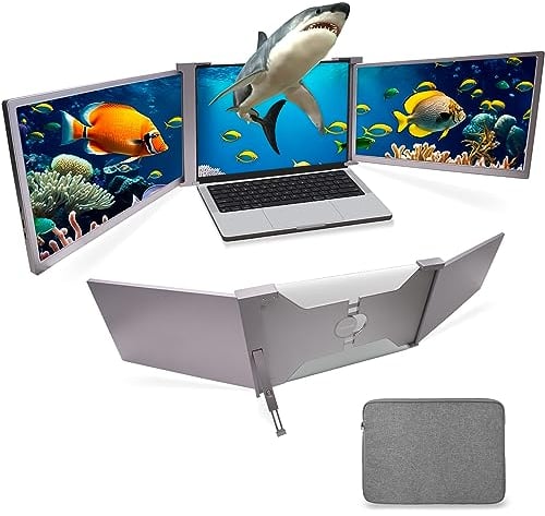 VORSPRUNG® 15 Triple Screen extender fits 15-17 Laptops, Dual 2X Monitor Display w/Sand Support & Folding Design, FHD 1080P IPS – Compatible with Macs, Windows, Notebook & Chrome Laptops