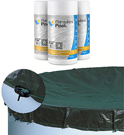 Winter-Starter-Set für Pools rund 500 cm Abdeckplane inklusive 3 l Winterschutzmittel