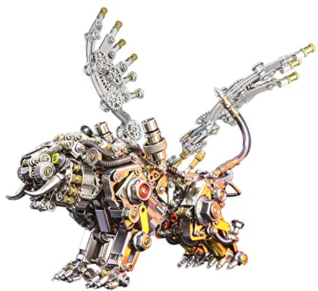 FANGZI 3D Metall Puzzle Kit Erwachsene 700 Teile Metall Bengalischer Tiger mit Flügel 3D Puzzle Modellbausatz, Adventskalender 2022 Puzzle Geschenk Ornamente Metall Tiger Kit