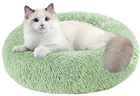 Nisrada Katzenbetten für Indoor-Katzen, 50cm, Hundebett für kleine Melium-große Hunde, waschbares, rundes Haustierbett für Welpen und Kätzchen, mit Rutschfester Unterseite