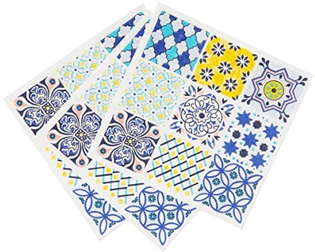 Talking Tables Moroccan Tiled Blue Napkins | Bold Colourful Recyclable Paper Serviettes for Decoupage, Eco-Friendly Disposable Party Tableware for Summer, Birthday - 20 Pack
