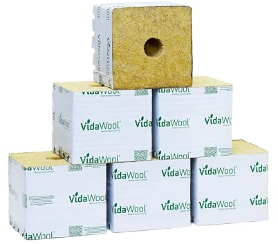 VidaWool 15,2 cm Blöcke – Steinwolle – Steinwolle – Pflanzwürfel – 6er-Pack – Pflanzenstarter Wachstumswürfel für Hydrokultur-Anbau