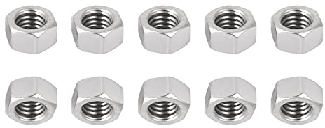 DTGN 3/8-16(UNC) Esagonale Dadi - 10pz - Buono per Casa Garage Riparazione - 304 Acciaio Inox Esagonale Dadi - Tono Argento