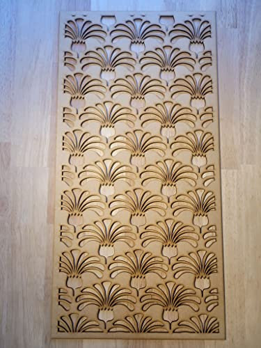floral thistle Panel Screen Radiator Cabinet wall Decorative Screening-grille- Perforated MDF panel (600x300mm) 0027 (6mm thick MDF Primed White)