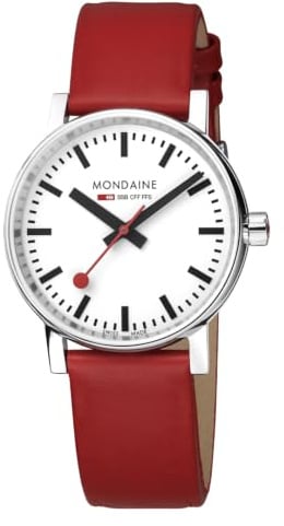 Mondaine Herren Analog Schweizer Quarzwerk Uhr mit Vegan Traubenleder Armband MSE.35110.LCV