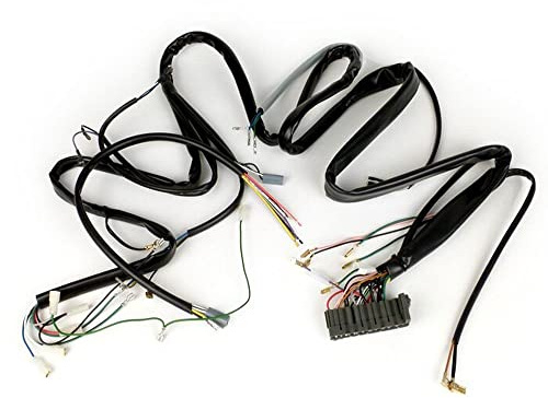 BGM Kabelbaum kompatibel mit Vespa PK 50 XL V5X3T; Blinker, ohne E-Starter | Modelle mit Gepäckfach, Blinker und elektronischer Zündung mit 6 Spulen; Codes V5X3T000001 und V5X3T185557, ohne E-Starter.