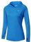 WILLIT Camiseta de running para mujer, protección solar UPF 50+, con capucha, camiseta deportiva, camiseta de manga larga, senderismo, pesca, exterior, secado rápido, sudadera ligera, Azul brillante