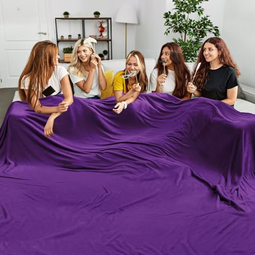 Edenleaf Große übergroße weiche Fleecedecke, riesige Kalifornien-King-Size-Decke, warme Decke für die ganze Familie, Bett, Sofa, Couch, Reisen und Camping, 120 x 120 cm, Lila