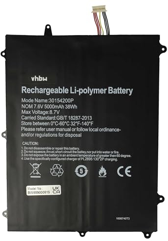 vhbw batteria compatibile con Jumper EzBook 3 Plus notebook (5000mAh, 7,6V, Li-Poly)