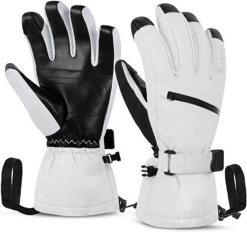 Unigear Skihandschuhe Herren Damen, Wasserdicht rutschfest Thermohandschuhe Winter Handschuhe für Skifahren Snowboard Eislaufen Wandern Radfahren