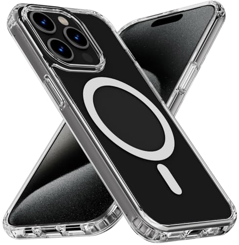 X-level für iPhone 15 Pro Hülle, kompatibel mit MagSafe, vergilbungsbeständig, Stoßfeste Kratzfeste Clear Rückseite, Durchsichtig Dünne Handyhülle Klar Case für iPhone 15 Pro, Transparent