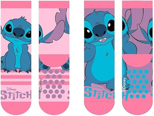 STITCH | 2 Paar offizielle rutschfeste Kindersocken Anti Rutsch Socken