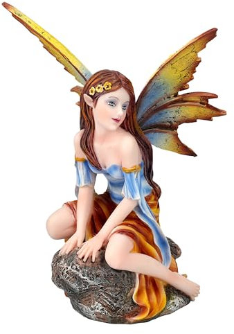 Elfen-Figur - Herbst Fee Dawn 16,5 cm - Fee orange-blaues Kleid Figur Elfe Engel