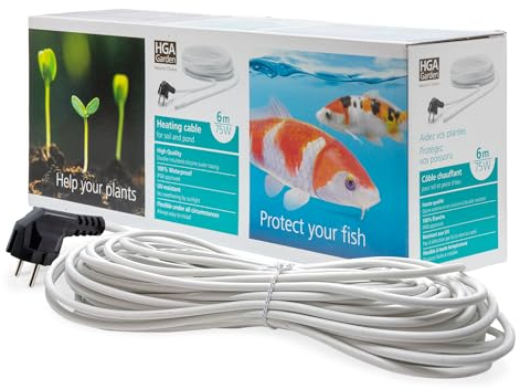 VIALIA Frostschutz Heizkabel, 6m, 75W, für Teiche von 1-4 m³, Wärmekabel gegen Frost, wasserdicht