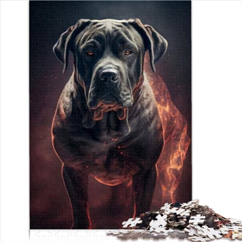 Sammlungspuzzle für Erwachsene und Kinder, Cane Corso Fire, Papppuzzle für Erwachsene und Kinder, Stressabbau, Aufenthalt, Zeit totschlagen, 1000 Teile (26 x 38 cm)