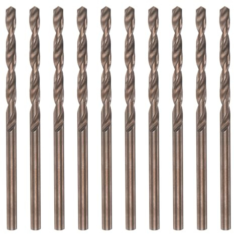 QUARKZMAN 10 Stück HSS Spiralbohrer Set 2.8 mm, Titanbeschichtung, Gerader Griff, Metall-bohrer für Edelstahl, Aluminium, Hölzern und Hartplastik