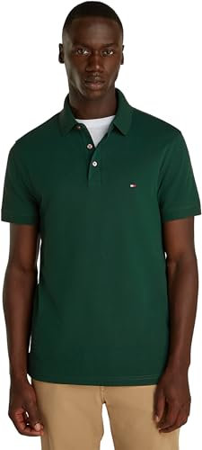 Tommy Hilfiger Herren Poloshirt Kurzarm 1985 Slim Fit, Grün (Ornamental Green), 3XL