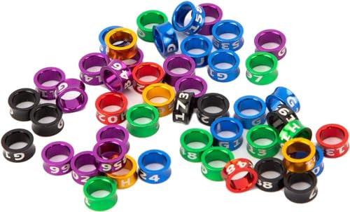 MLordoarf Closed Foot Ring Bird Rings Bird Foot Ring Parrot Foot Ring Canary Rings Pigeon Foot Ring Colourful Aluminium Alloy Identification Leg Ring 50 Pieces
