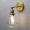 Phansthy Industrial Retro Glass Wall Light Sconce, Wall Light Fittings for Kitchen Living Room Bedroom Loft Stairway (Antique Brass)