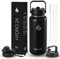 Hydro 24 - Vacuum Insulated Water Bottle with Straw 1000ml - 3 Lids (2-in-1 Lid, Spout Lid, Handle Lid) - Keeps Cold 24H & Hot 12H - Stainless Steel Water Bottle Great for Gym, Travel