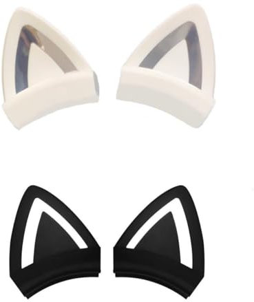 CCeCCe 2 pares de auriculares para juegos de orejas de gato, accesorio universal de silicona para orejas de gatito, decoración para auriculares Razer Kraken HyperX Cloud Logitech Astro auriculares