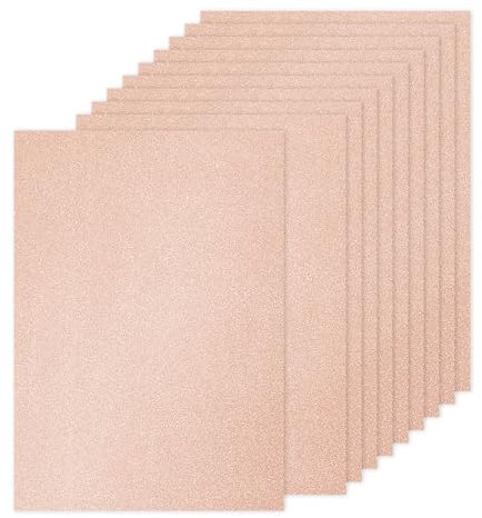 PATIKIL 20Sheets Rose Gold Glitter Cardstock Paper, A4(8.3x11.7 Inch) 250gsm Premium Sparkly Paper Craft Cardstock Paper for Scrapbook Card Making DIY Art Projects Wedding Party