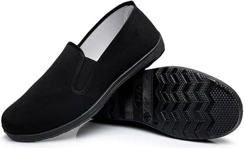 Zapatos Kung Fu Canvas Calzado Tai Chi Wushu Gongfu de Lona para Artes Marciales Chinas Tradicionales Zapatillas Unisex Flexible, Negro , 39 EU