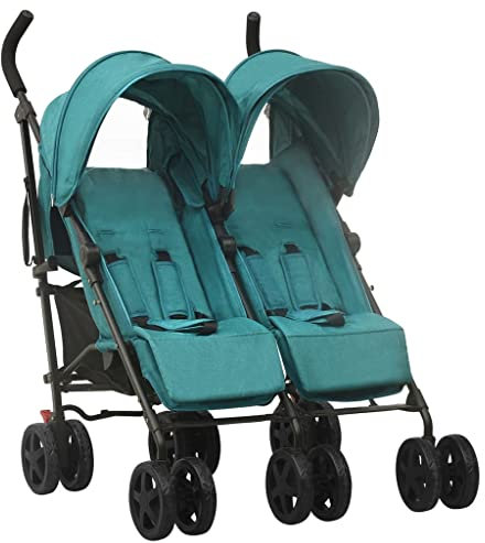 Willood Zwillingskinderwagen Tandem Kinderwagen Geschwisterwagen Grün Stahl
