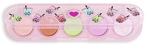 I Heart Revolution Bubble Tea Minimatcha Palette, Schimmernde & Matte Lidschattenpalette mit 5 Farben, Vegan
