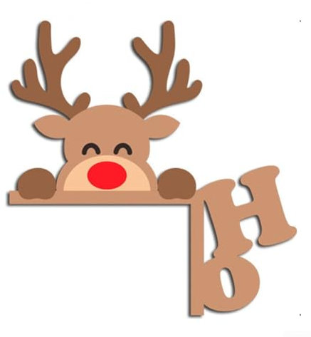 Türecke aus Holz mit Weihnachtsmann-Motiv, auffälliges Design (Hirschmodelle)