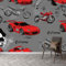 Art Papier Peint Intissé Moto de Course Sportive, Peinture de Voiture de Course Papier Peint Photo 300 x 210 cm (L x H), pour Fresque Murale 3D HD pour Salon Chambre Cuisine Fond d'écran d'affiche