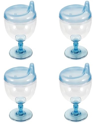 HAPINARY 4 Pz Calice Bottiglia Di Latte Con Coperchio Biberon Tazza Per Neonati Versare Tazze Per i Più Piccoli Tazza Bambino Tazza Di Frullato Tazza Per Bevande Bambini Sorso Plastica Blue