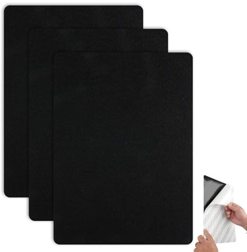 Selbstklebendes Stoff-Reparaturflicken-Set, 3 Stk Leinen-Klebeflicken-Patches, 20 x 28 cm, Stoffflicken zur DIY-Reparatur von Sofas, Autositzen, Bürostühlen, Vorhängen und Leinenkleidung (Schwarz)