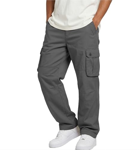 Misfuso Pantalon Cargo Homme Coton Travail Multipoches Ample Fit | Pantalon de travail, Robuste, Respirant,Pantalon homme